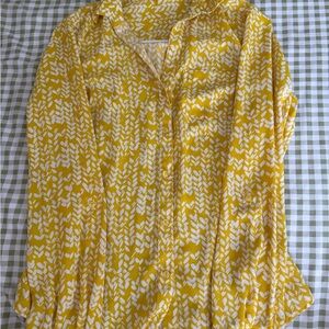 The Limited Yellow and White Printed Button-Down Shirt